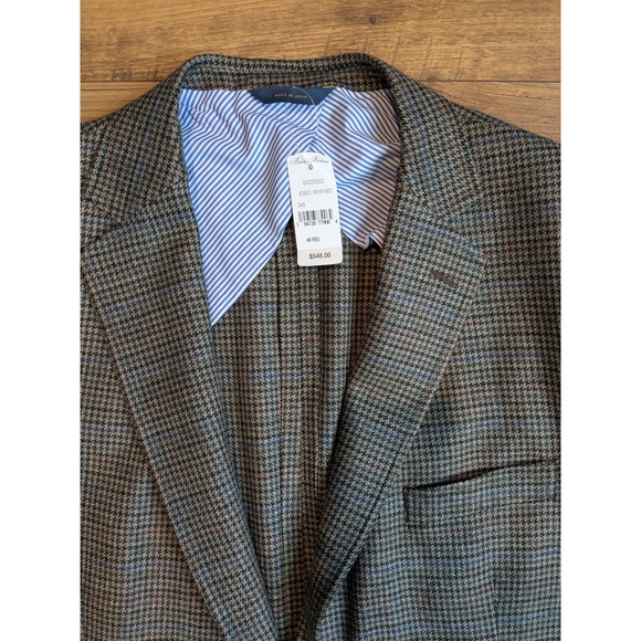 NWT Brooks Brothers Regent Fit Houndstooth Blazer‎ Mens 48R Tweed Elbow Patches
